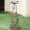 Bird Bath with Trellis Outdoor, Antique Garden Iron Trellis with Decorative Butterflies Detachable Bird Bowl Metal Potted Plants Support for Climbing Flowers 7.3"W x 40"H